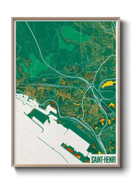 Une affiche de carte sur Saint-Henri