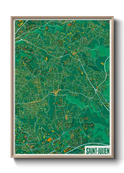 Une affiche de carte sur Saint-Julien