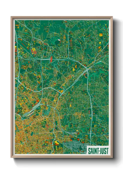 Une affiche de carte sur Saint-Just