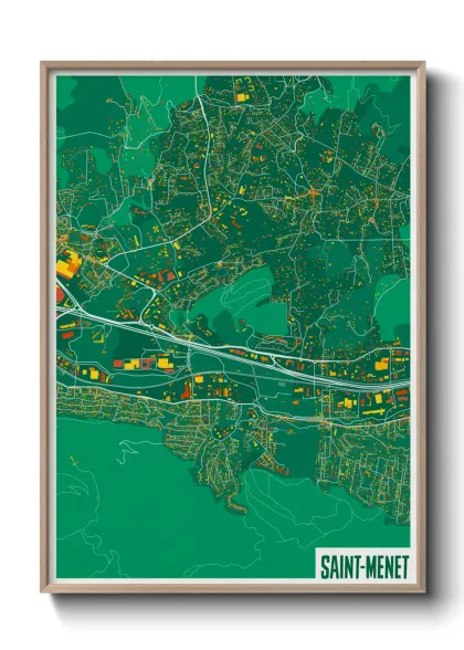 Une affiche de carte sur Saint-Menet