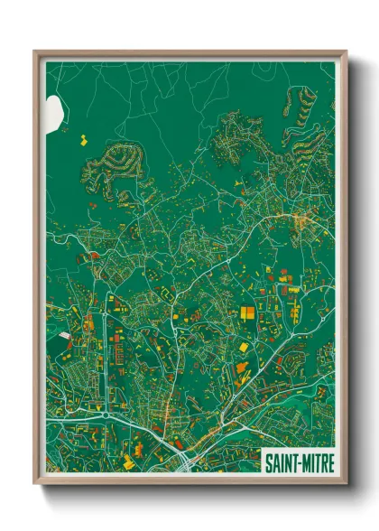 Une affiche de carte sur Saint-Mitre