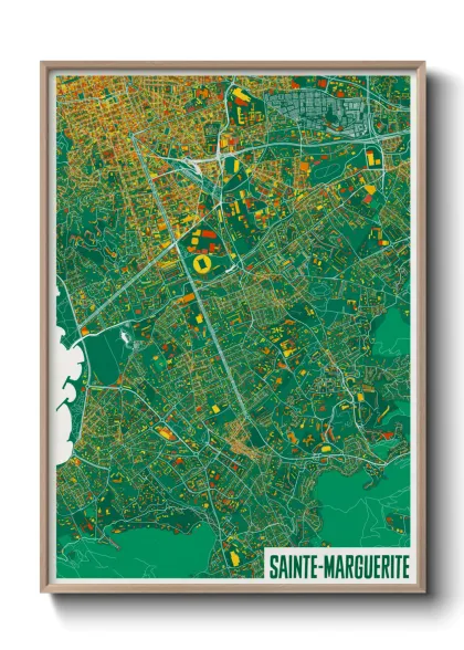 Une affiche de carte sur Sainte-Marguerite