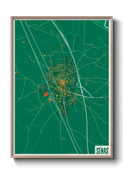 Une affiche de carte sur Sénas