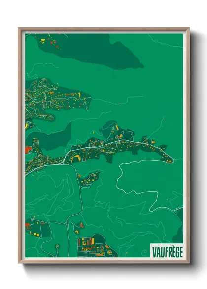 Une affiche de carte sur Vaufrège