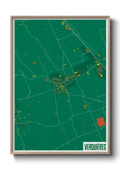 Une affiche de carte sur Verquières