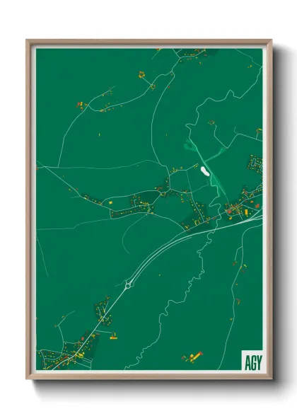 Une affiche de carte sur Agy
