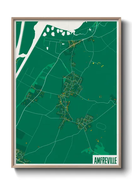 Une affiche de carte sur Amfreville