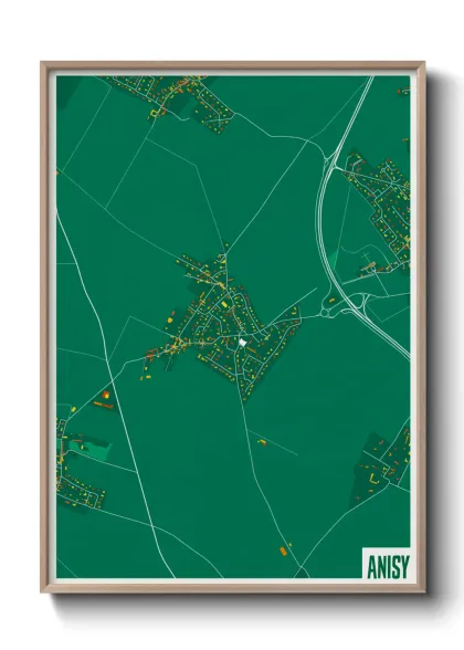Une affiche de carte sur Anisy