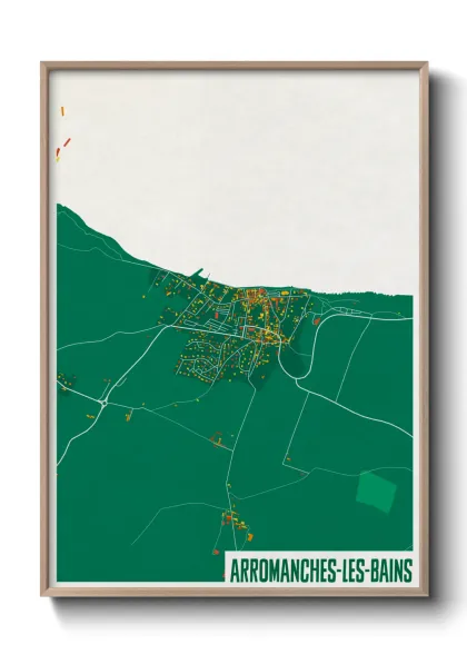 Une affiche de carte sur Arromanches-les-Bains