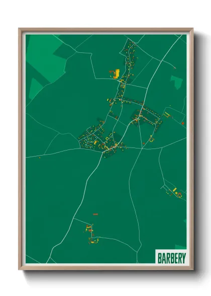 Une affiche de carte sur Barbery