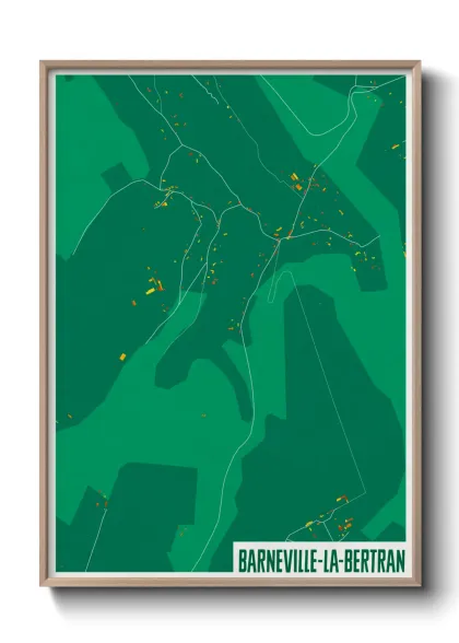 Une affiche de carte sur Barneville-la-Bertran