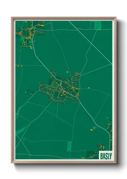Une affiche de carte sur Basly