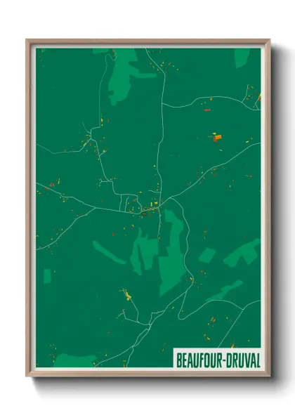 Une affiche de carte sur Beaufour-Druval