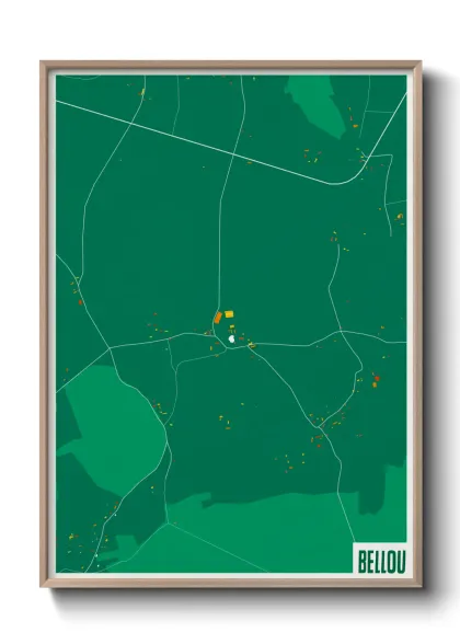 Une affiche de carte sur Bellou