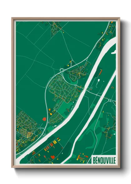 Une affiche de carte sur Bénouville