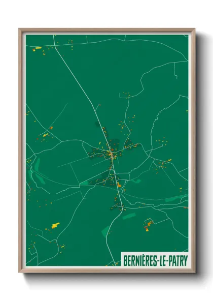 Une affiche de carte sur Bernières-le-Patry