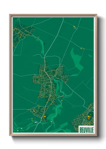 Une affiche de carte sur Beuville