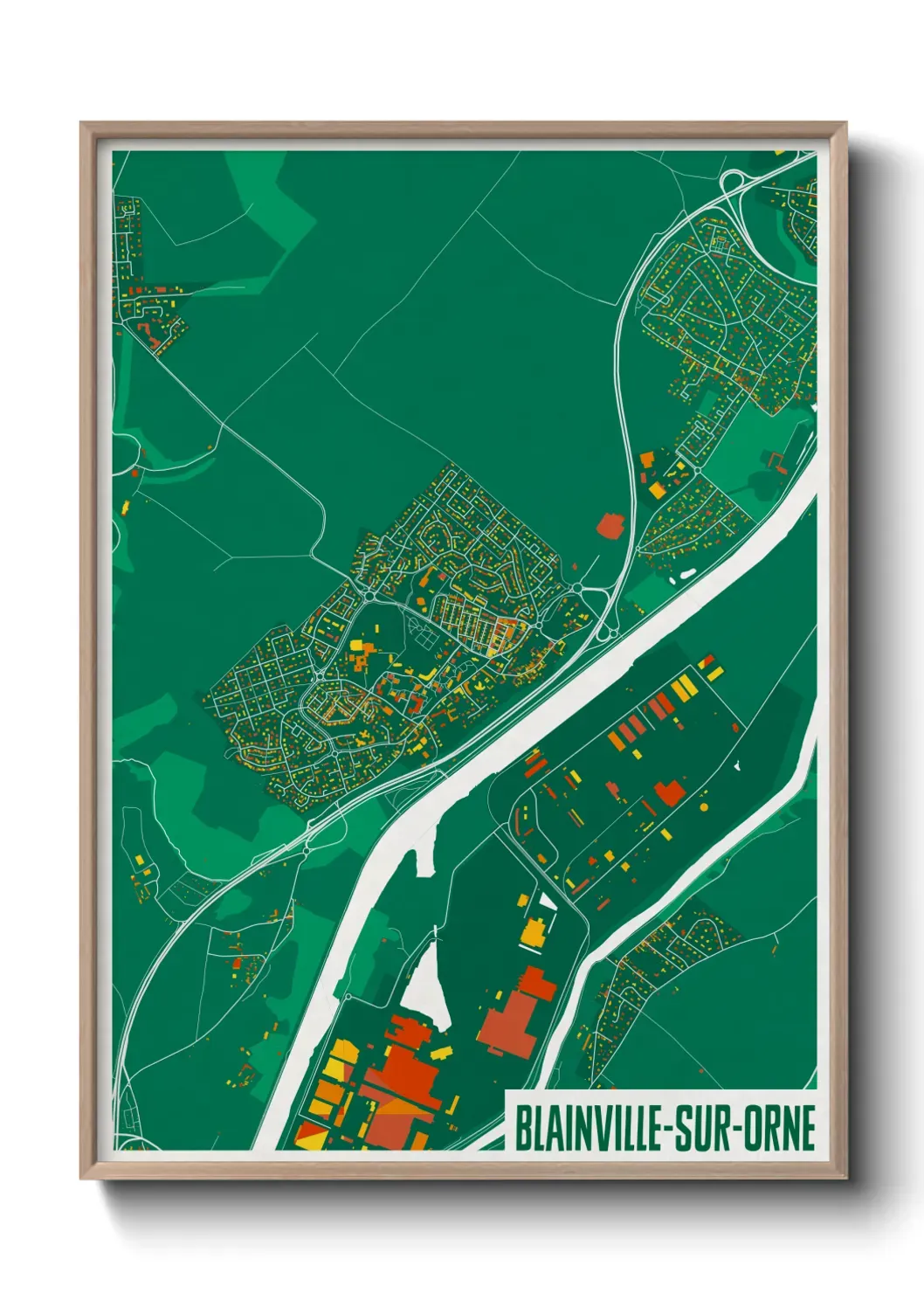 Un poster carte Blainville-sur-Orne