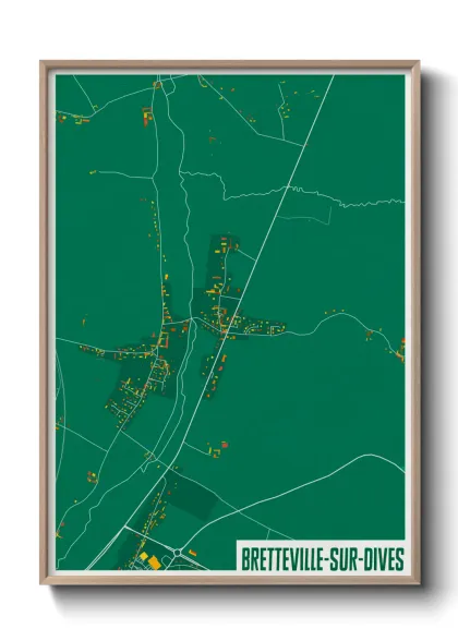 Une affiche de carte sur Bretteville-sur-Dives