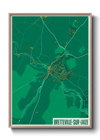 Une affiche de carte sur Bretteville-sur-Laize