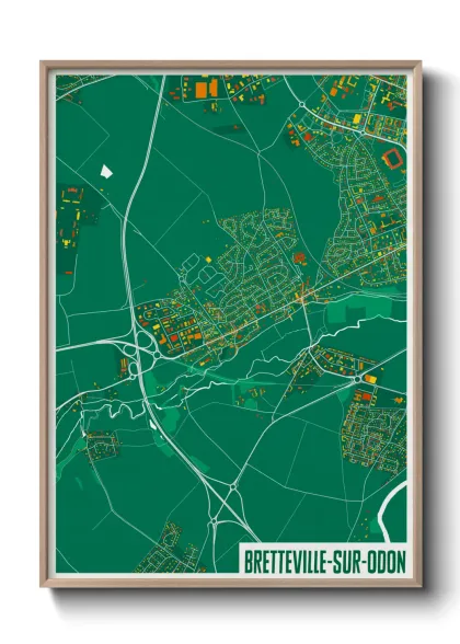 Une affiche de carte sur Bretteville-sur-Odon