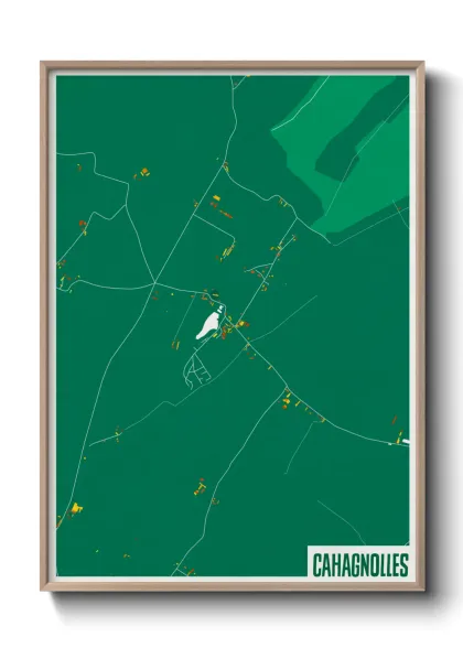 Une affiche de carte sur Cahagnolles