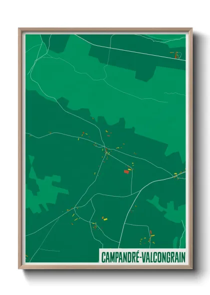 Une affiche de carte sur Campandré-Valcongrain