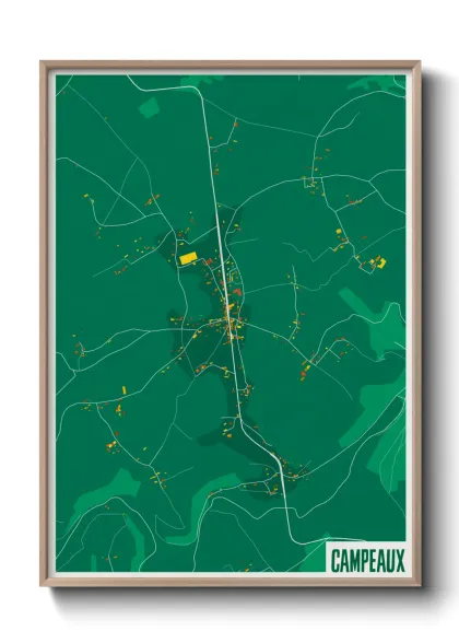 Une affiche de carte sur Campeaux