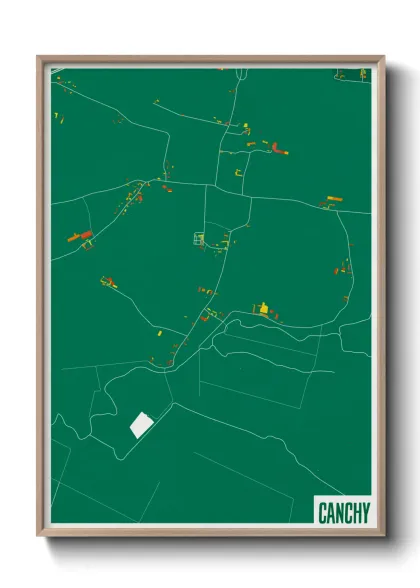 Une affiche de carte sur Canchy