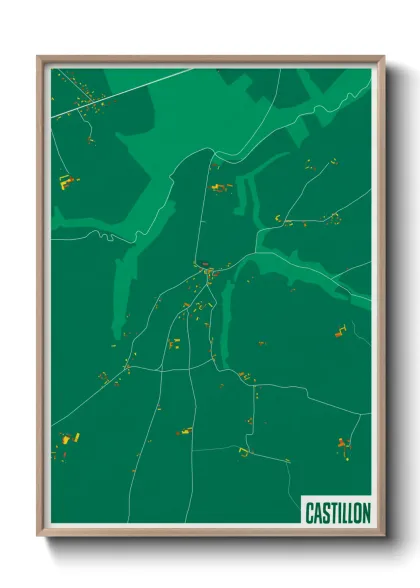 Une affiche de carte sur Castillon