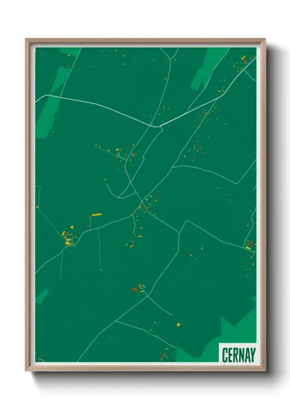 Une affiche de carte sur Cernay