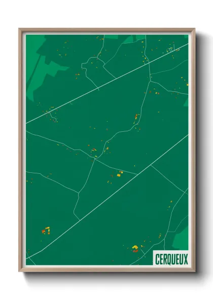 Une affiche de carte sur Cerqueux