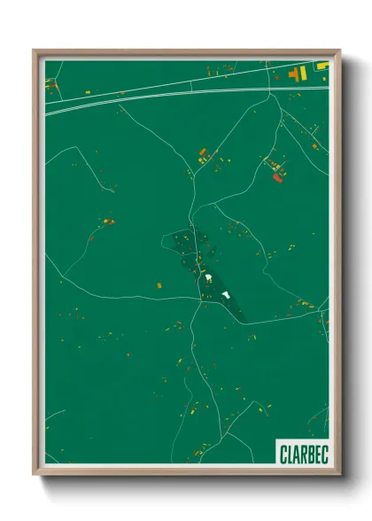 Une affiche de carte sur Clarbec