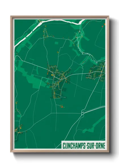 Une affiche de carte sur Clinchamps-sur-Orne
