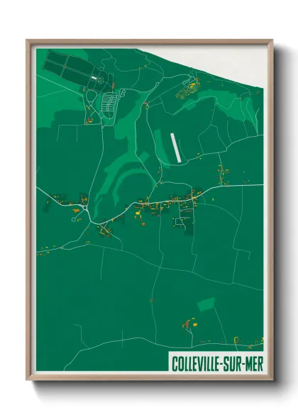 Une affiche de carte sur Colleville-sur-Mer