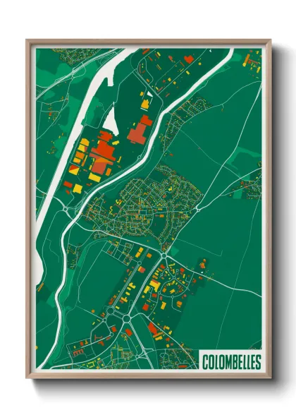 Une affiche de carte sur Colombelles