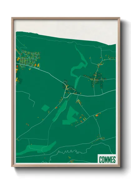 Une affiche de carte sur Commes