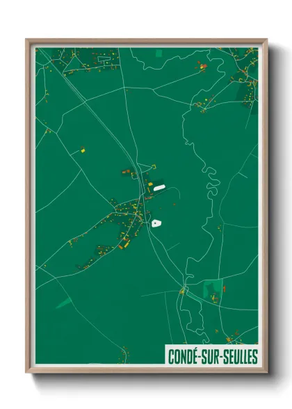 Une affiche de carte sur Condé-sur-Seulles