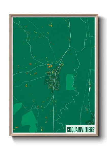 Une affiche de carte sur Coquainvilliers