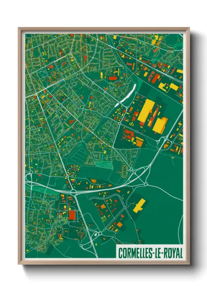 Une affiche de carte sur Cormelles-le-Royal