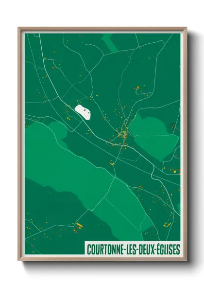 Une affiche de carte sur Courtonne-les-Deux-Églises
