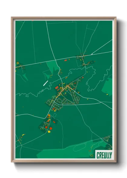 Une affiche de carte sur Creully