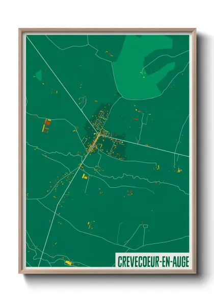 Une affiche de carte sur Crevecoeur-en-Auge