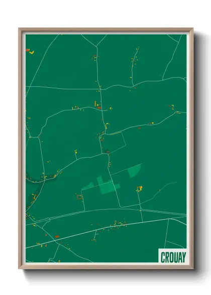 Une affiche de carte sur Crouay