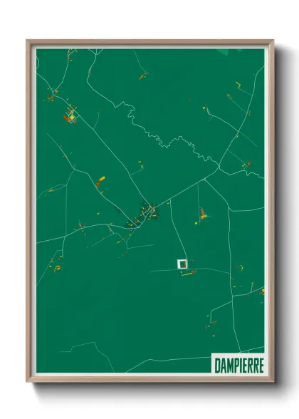 Une affiche de carte sur Dampierre