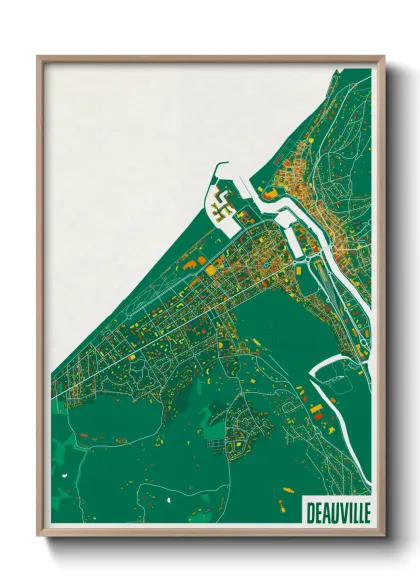 Une affiche de carte sur Deauville