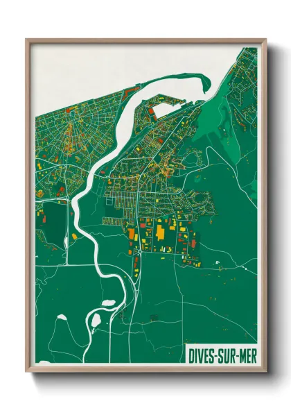 Une affiche de carte sur Dives-sur-Mer