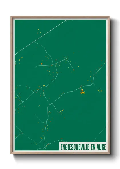 Une affiche de carte sur Englesqueville-en-Auge