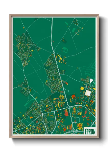 Une affiche de carte sur Épron