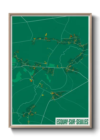 Une affiche de carte sur Esquay-sur-Seulles